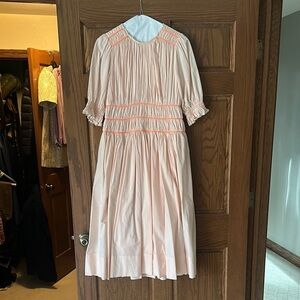 Elegant Peach Midi Dress